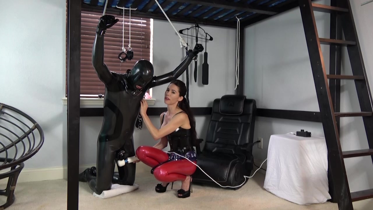 Latex Mistress Vibrates Cock - Forced Dildo Suck: Watch on EroticOnly