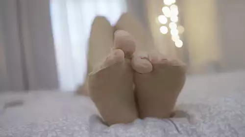 Hot MILF Nylon Foot Tease | Soft Soles, Red Nails & Sensual Touch